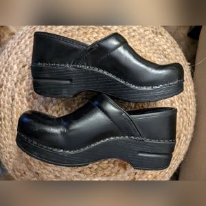 Dansko Black Leather Clogs